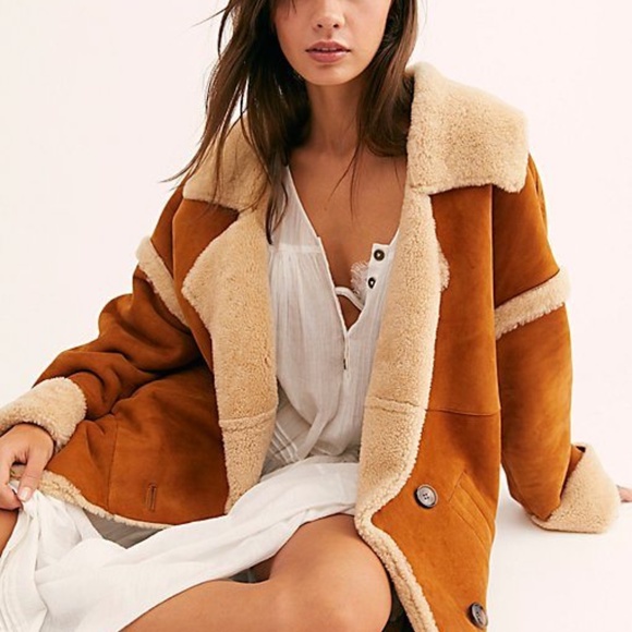 Free People Jackets & Blazers - Free People Aspen Marshall suede shearling jacket